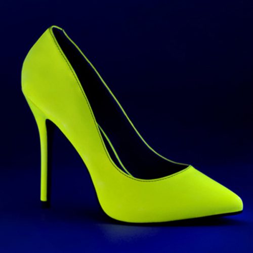 Neon gele hoge hakken met spitse neus en stiletto hak | SILHOUETTE