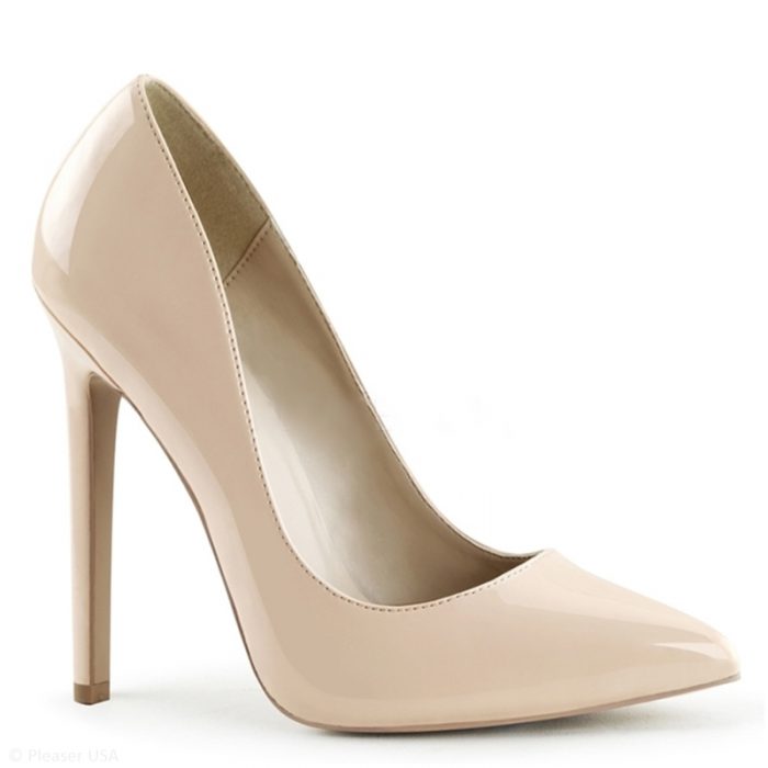 Gladde Nude Pumps Met Hoge Hakken Nude Pumps Maat