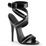 Zwarte sandalet met hele hoge naaldhakken | Stiletto sandalen in zwart lak