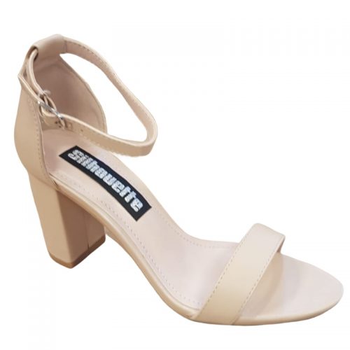 Sandaal met blokhak in beige| Beige sandaal met blokhak en bandjes | Beige sandalen met blokhak 8 cm