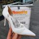 Spitse witte leren pumps met hoge hak | Witte hoge hakken met punt neus.