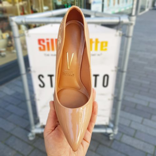 Comfortabele pumps met hak in nude | Nude pumps met hoge hak en zacht voetbed