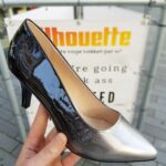 Grote maten pumps two tone zwart zilver | Zwart met zilveren pump in grote maten