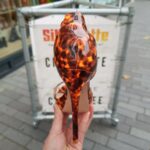 Oranje sandalen met hak en vlekken | Gevlekte sandaaltjes met hoge hak