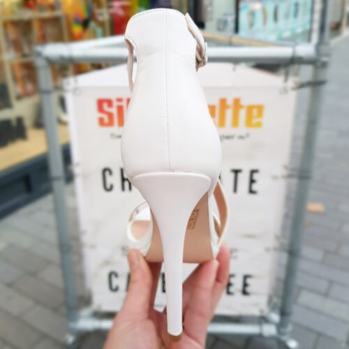 Witte high heels met bandjes | Sandaaltjes in wit met hoge hak