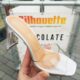 Transparante slippers met hak | Doorzichtige slippers met brede hak