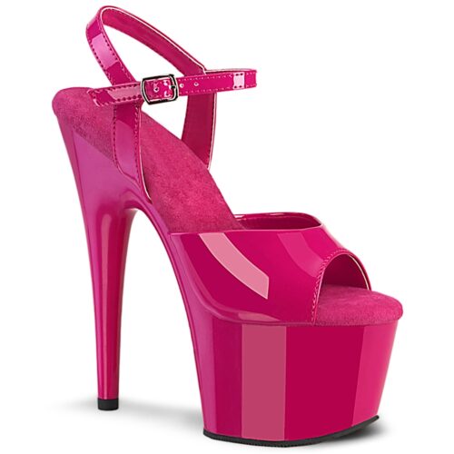 Fuchsia roze hakken met plateau en naaldhak | Roze hakken van Pleaser