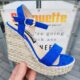 Blauwe sandalen met sleehak voor kleine voeten | Kleine maat sleehakken in blauw
