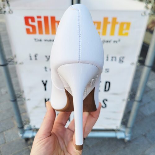 Witte comfortabele pumps met naaldhak | Witte pump met 9 cm hak