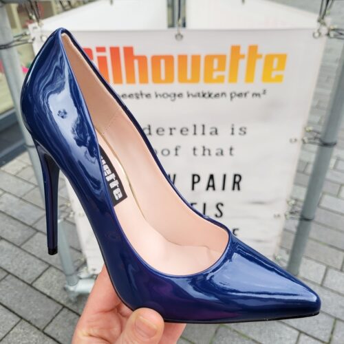 Donkerblauwe pumps met hoge naaldhak | Klassieke pump met stiletto hak in donker blauw