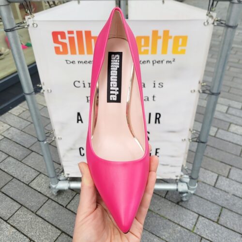 Simpele pumps met naaldhak in fuchsia roze | Roze pumps met naaldhak