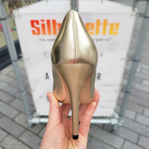 Mat gouden pumps met naaldhak | Matte pumps met hak in goud