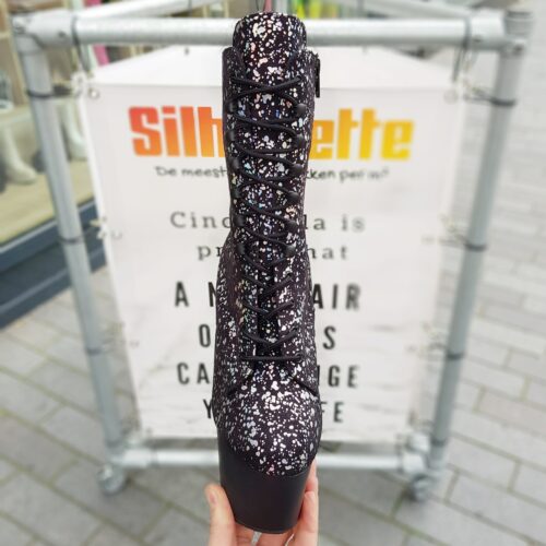 Pleaser enkelaarzen met Holographic Splatter | Pleaser enkellaarzen met hoge hakken