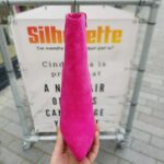 Fuchsia enkellaarsjes met naaldhak | Korte roze laarsjes met hoge hak