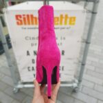 Fuchsia enkellaarsjes met naaldhak | Korte roze laarsjes met hoge hak