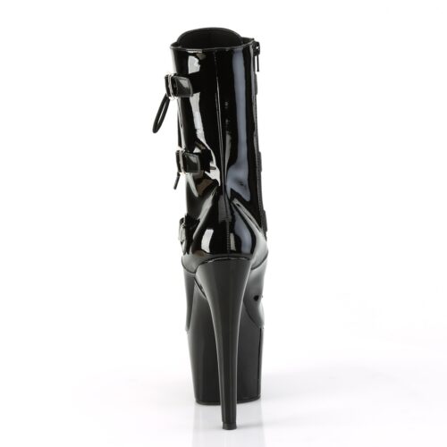 Pleaser enkellaars met veters en gespen | Stoere lak boots van Pleaser