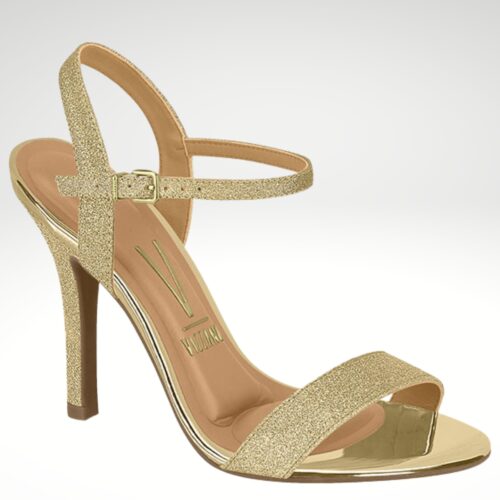Salsa sandaaltjes in goud met glitters | Gouden sandaaltjes met naaldhak