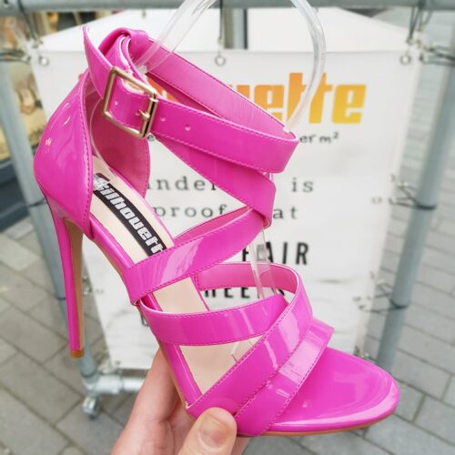 Roze sandalen met hoge hak in grote maten | Roze open schoentjes met hoge hak