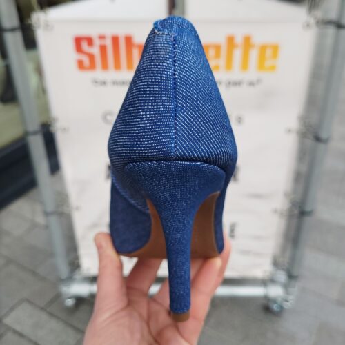 Denim pumps met hak van Vizzano | Spijkerstof pumps met hoge hak