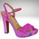 Metallic roze blokhak sandalen met plateau | Roze blokhak sandalen met plateau