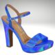 Metallic kobaltblauwe blokhak sandalen met plateau | Kobalt blauwe blokhak sandalen met plateau