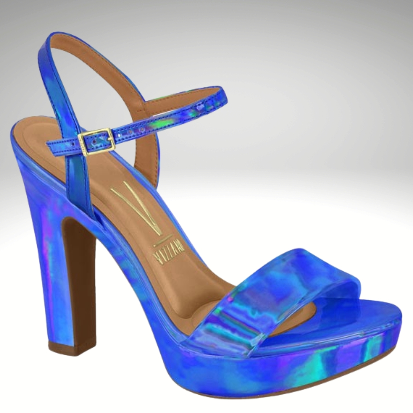 2725-73-001- Metallic kobaltblauwe blokhak sandalen met plateau – Kobalt blauwe blokhak sandalen met plateau