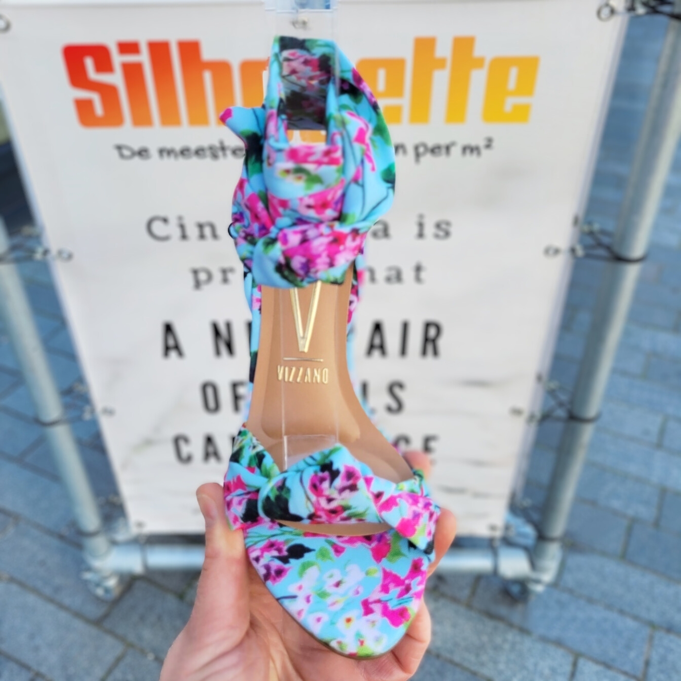 Mintgroene sandaaltjes met hak | Mintgroene Vizzano hakken met bloemenprint