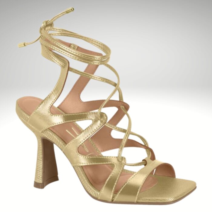 Gouden Wikkelsandalen Met Brede Hak Vizzano X Silhouette