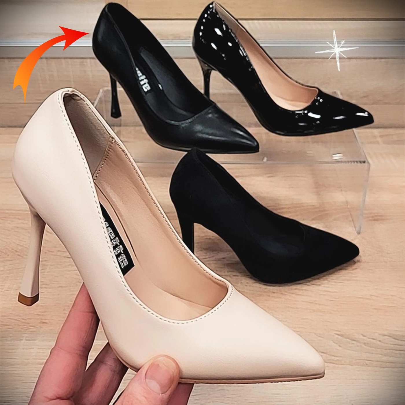 Zwarte matte pumps in kleine maat met 9 cm hak | Zwarte matte hakken voor kleine voeten