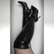 Leatherlook overknee laarzen met naaldhak | Zwarte stretch overkneelaarzen met naaldhak