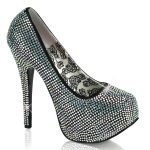 Pleaser strass hakken met verstopte plateau en naaldhak | Platform hakken met strass van Pleaser