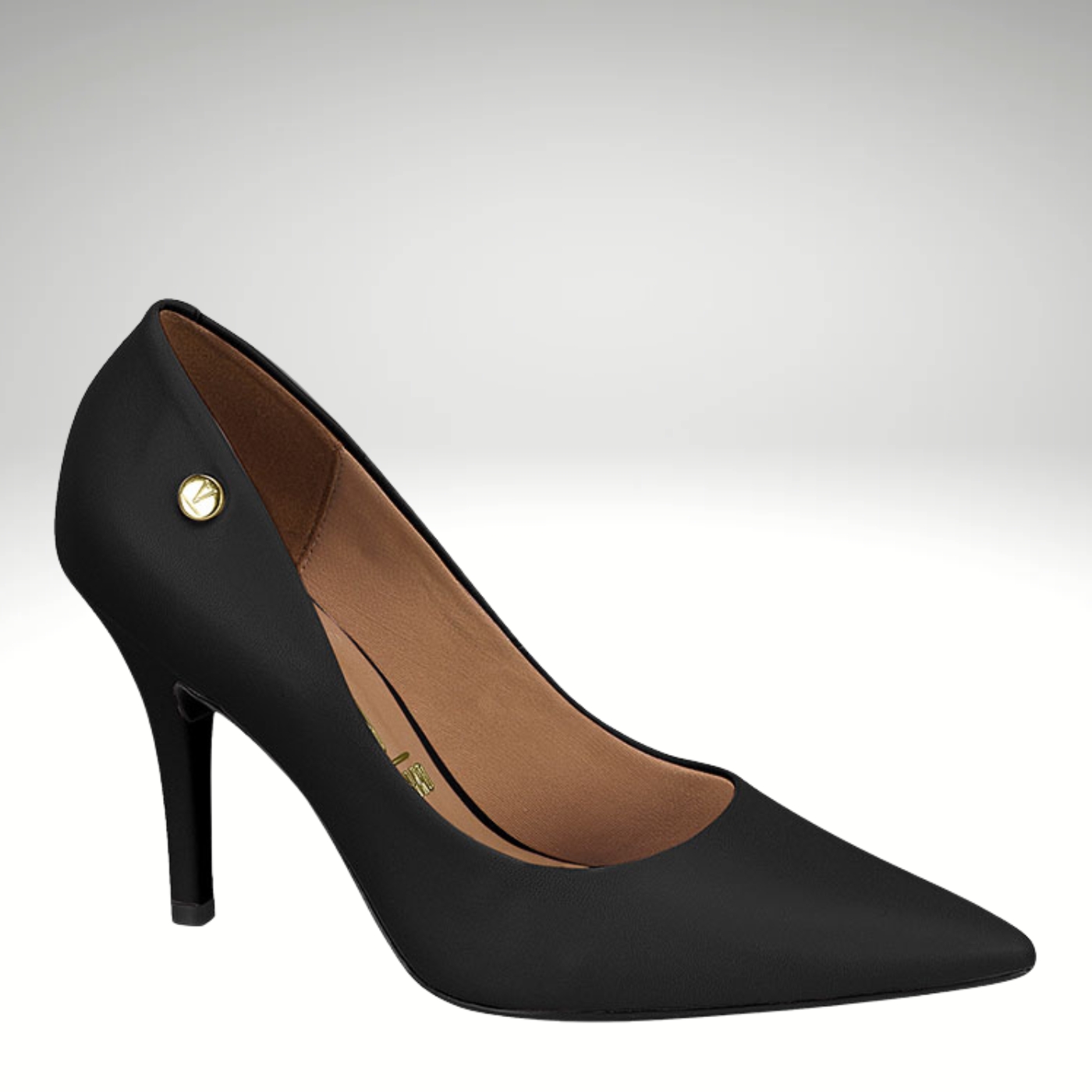 Comfortabele zwarte pumps met naaldhak | Zwarte lederlook hakken met voetbed