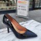 Zwarte lakpumps met krokoprint van Vizzano | Zwarte kroko pumps met naaldhak