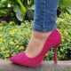 Roze pumps met glitters en strass | Roze hoge hakken met steentjes