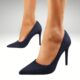 Blauwe suede 10 centimeter hakken | Donkerblauwe suede pumps met 10 cm naaldhak