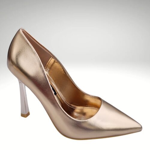 Rosegold metallic pumps met 10 cm hoge hak | Metallic pumps met hoge hak in rosé goud