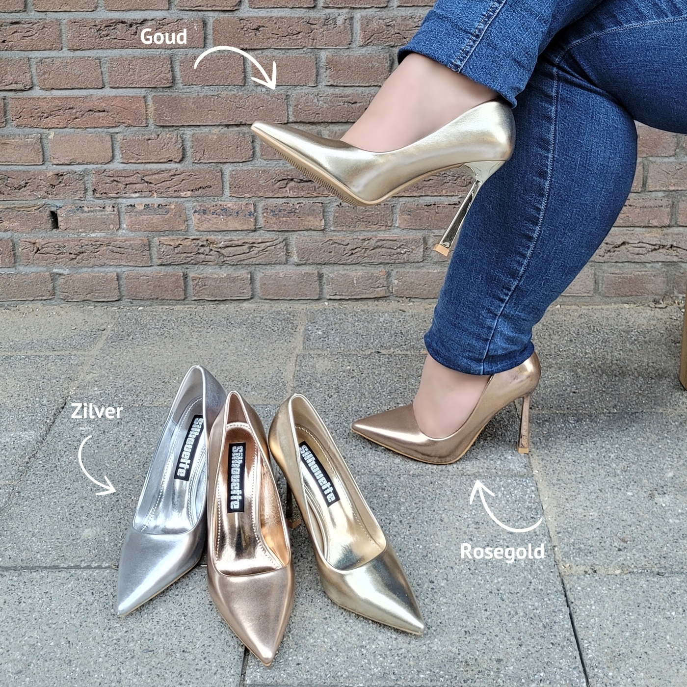 Metallic Pumps met hoge hakken | Silhouette Schoenen Rotterdam