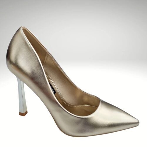 Gouden metallic pumps met 10 cm hoge hak | Metallic pumps met hoge hak in goud