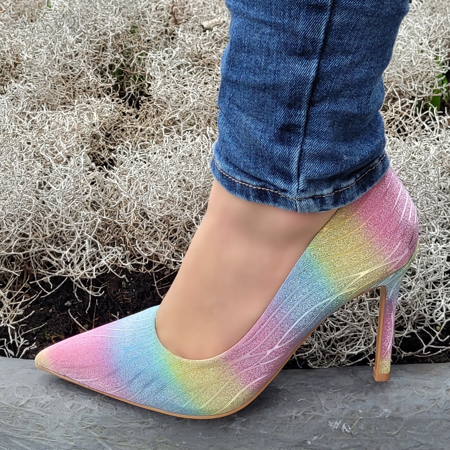 Unicorn pumps met hoge hakken | Spitse unicorn pumps met naaldhakken