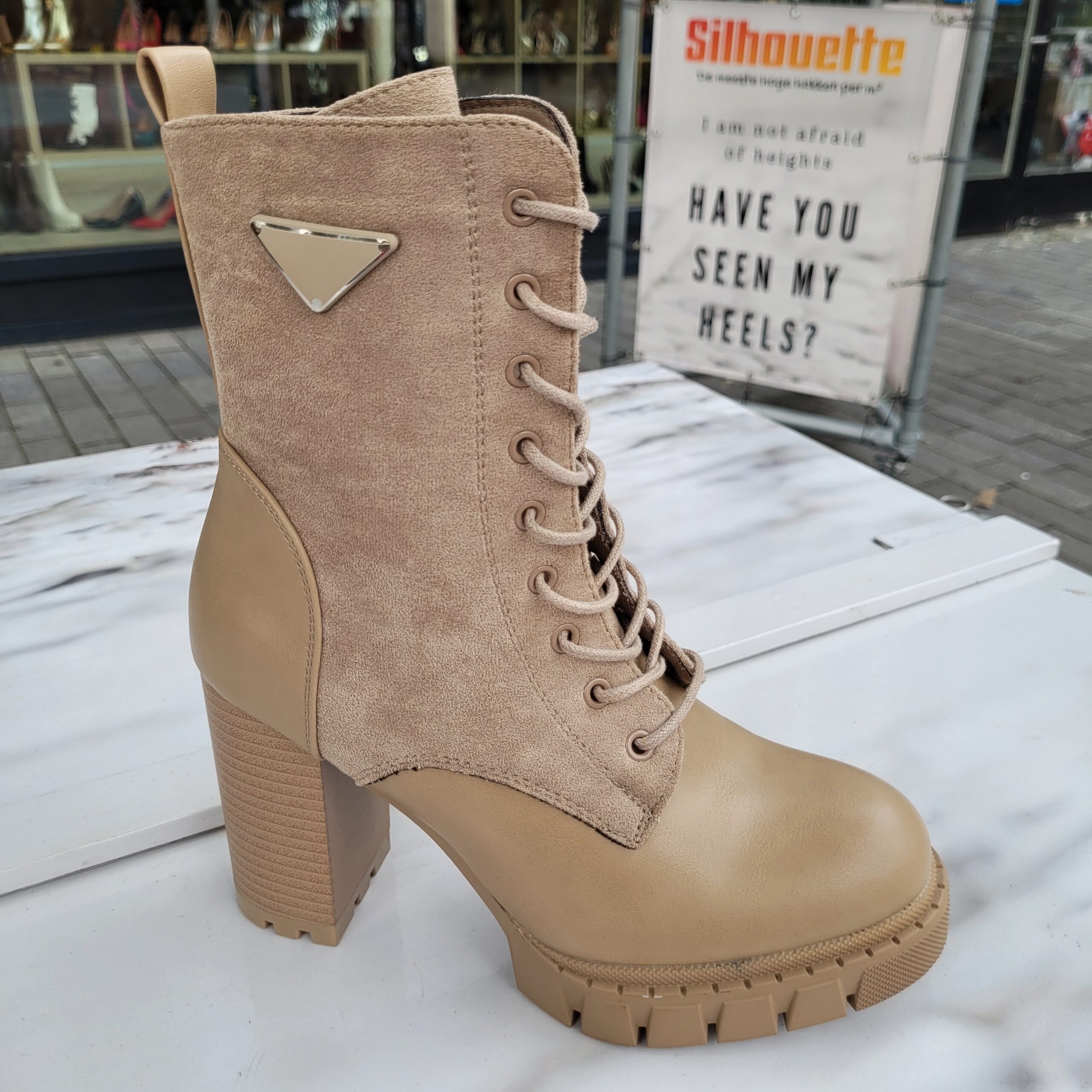 Veterboots met hak sale