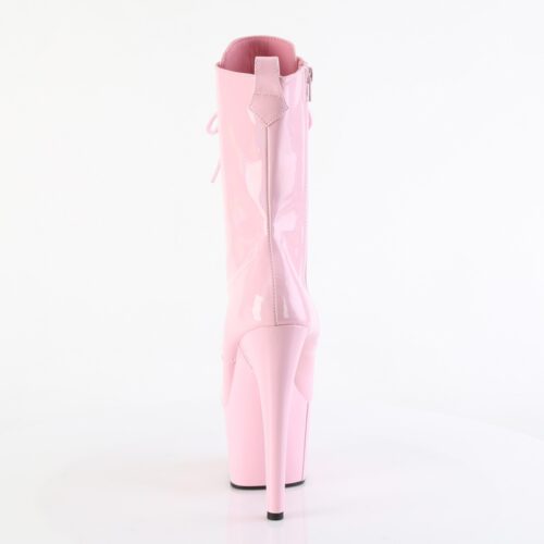 Roze Pleaser laarsjes met holografisch effect | Lichtroze Pleaser enkelboots