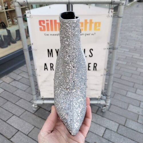 Zilveren glitterlaarzen in kleine maten | Enkellaars met glitters in kleine maten