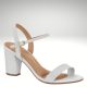 Witte glitter sandaal met blokhak | Witte Vizzano sandalen met glitters en lage blokhak