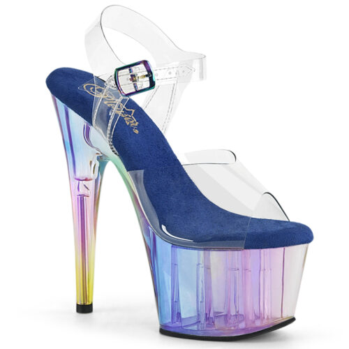 Clear Pleaser heels met regenboog effect | Transparante Pleaser hakken