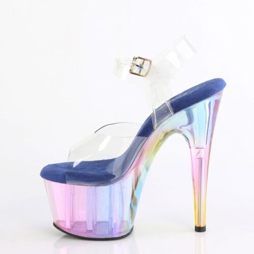 Clear Pleaser heels met regenboog effect | Transparante Pleaser hakken