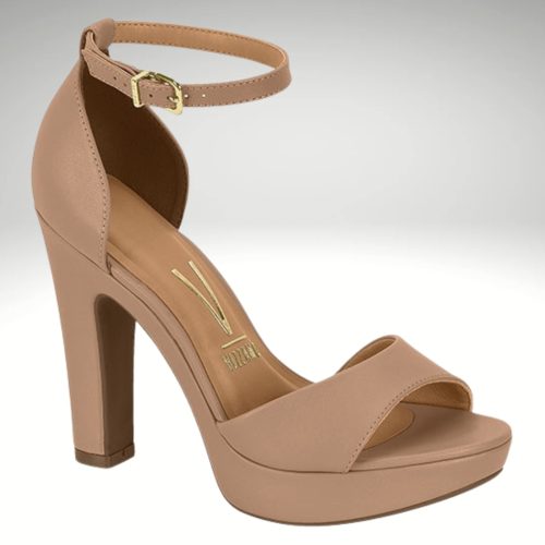 Nude Vizzano sandalen met stevige hak | Comfortabele nude sandalen met blokhak