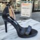Zwarte sandalen met 11 cm hak en smalle bandjes | Zwarte high heels met smalle bandjes
