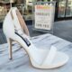 Witte sandalen met 11 cm hak en smalle bandjes | Witte high heels met smalle bandjes
